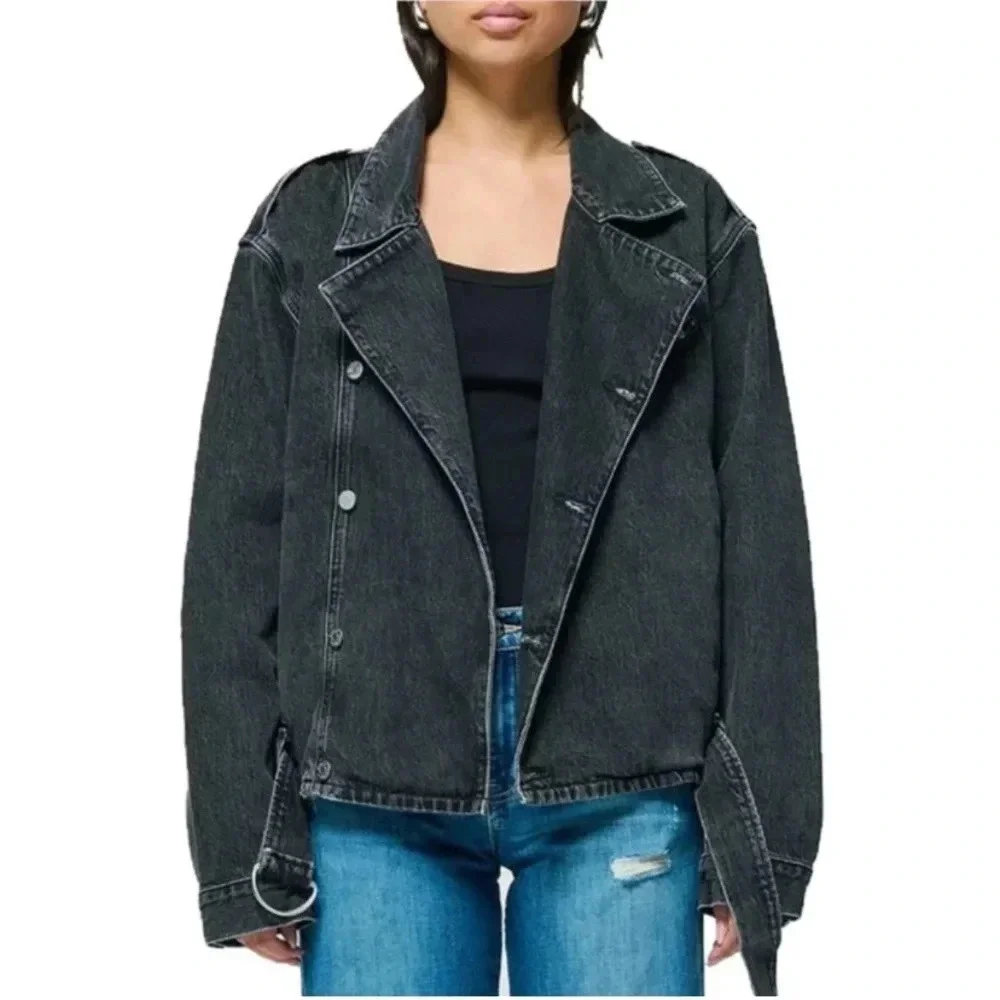 ETICA Malloy Moto Jacket in Black Ice Size Medium NWT New Revolve